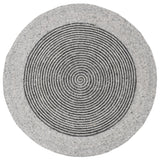 Safavieh Braided 3'-0" x 3'-0" Rug in Grey / Black