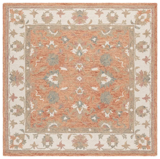 Safavieh Heritage 6'-0" x 6'-0" Rug in Rust / Ivory