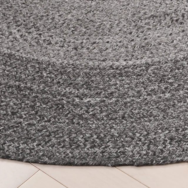 Safavieh Braided 5'-0" x 5'-0" Rug in Charcoal / Grey