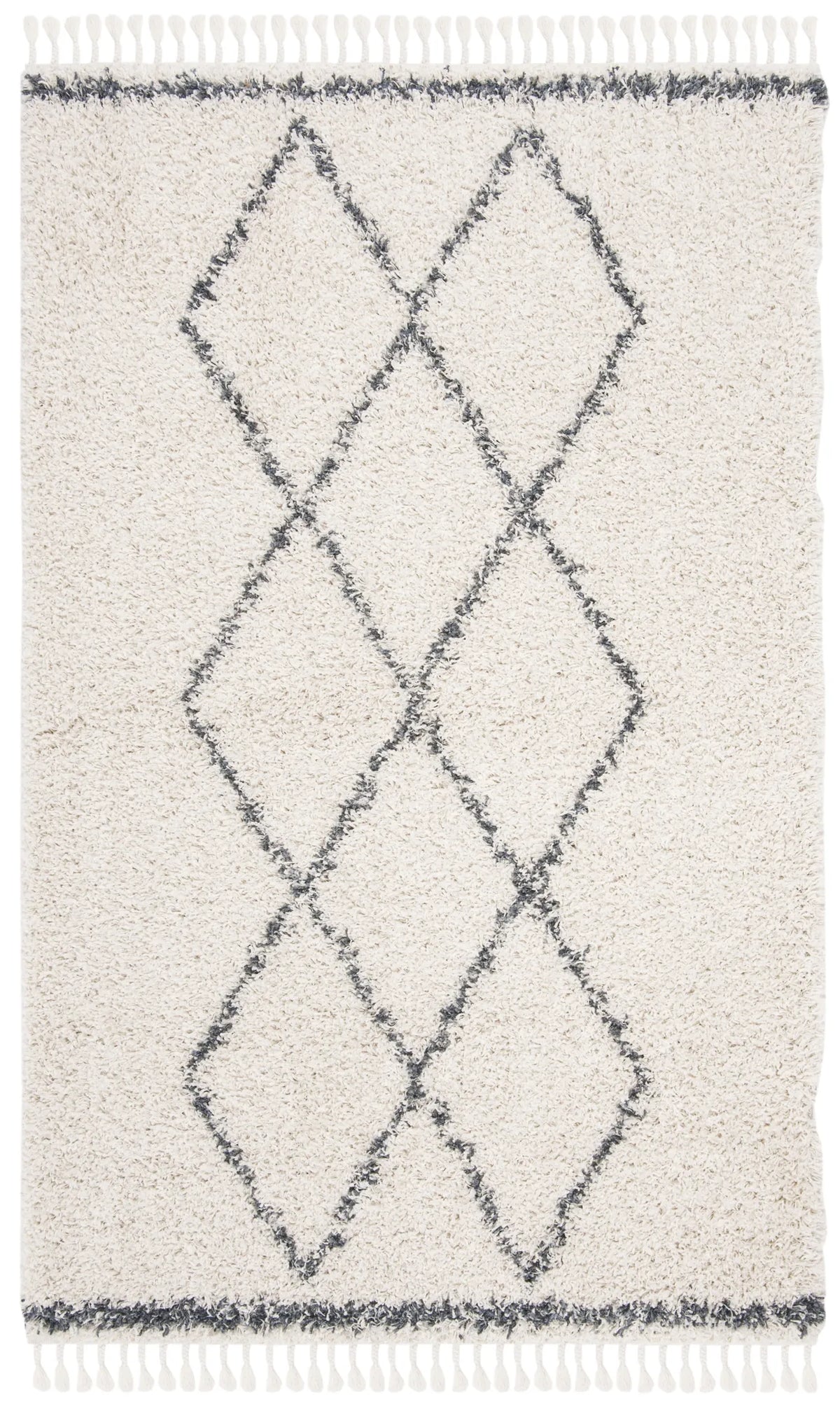 Safavieh Pro Lux Shag 400 4'-0" x 6'-0" Rug in Cream / Blue