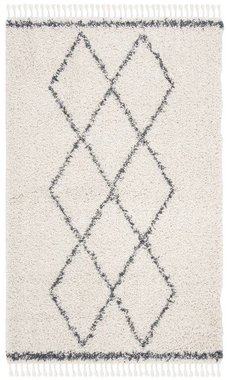 Safavieh Pro Lux Shag 400 4'-0" x 6'-0" Rug in Cream / Blue