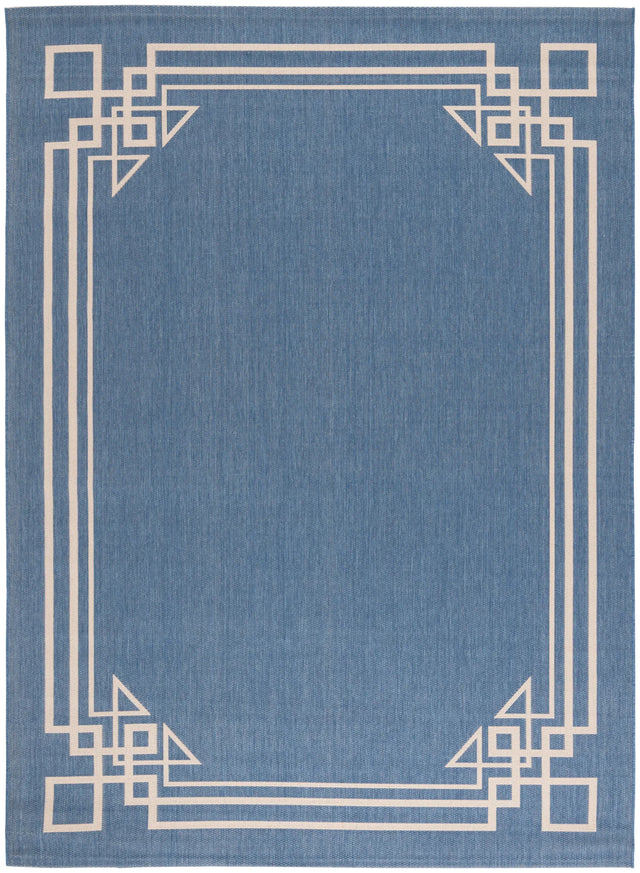 Safavieh Courtyard 6'-7" x 9'-6" Rug in Blue / Light Beige
