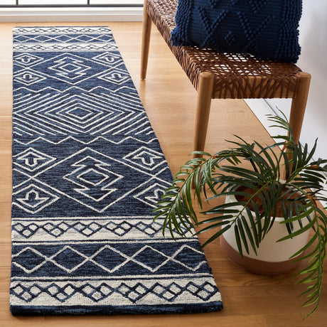 Safavieh Metro 2'-0" x 9'-0" Rug in Navy / Ivory