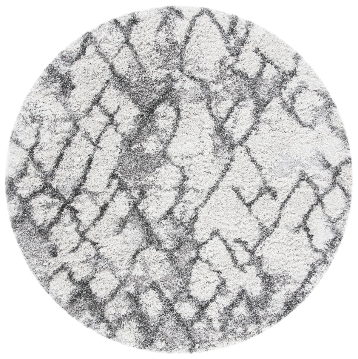 Safavieh Horizon Shag 800 5'-0" x 5'-0" Rug in Grey / Ivory