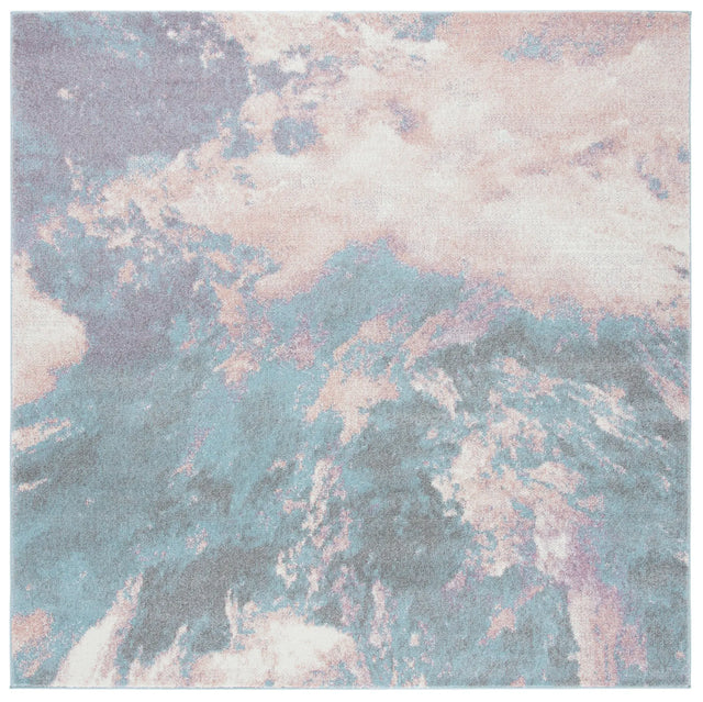 Safavieh Glacier 6'-7" x 6'-7" Rug in Pink / Blue
