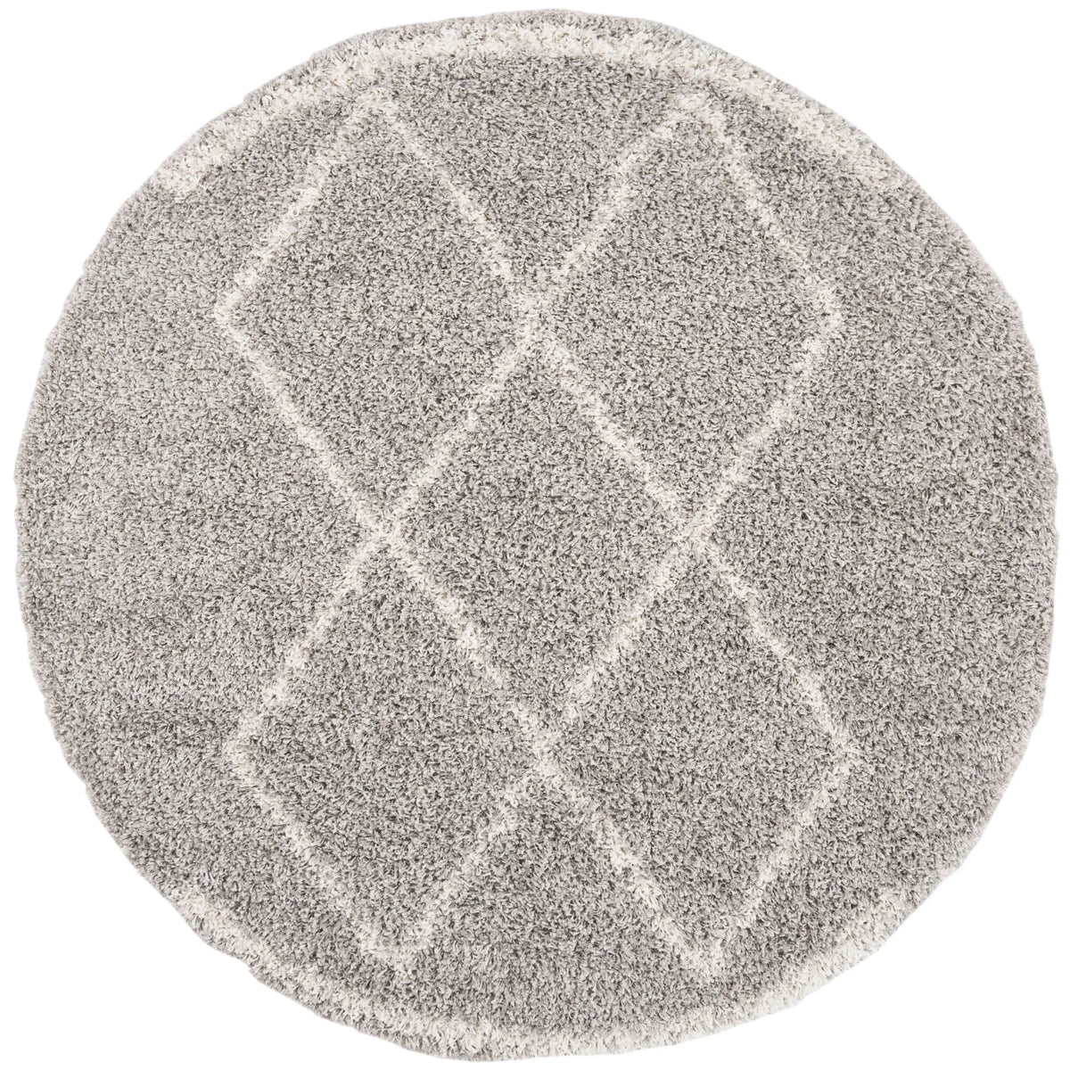 Safavieh Pro Lux Shag 400 6'-7" x 6'-7" Rug in Grey / Cream