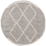 Safavieh Pro Lux Shag 400 6'-7" x 6'-7" Rug in Grey / Cream
