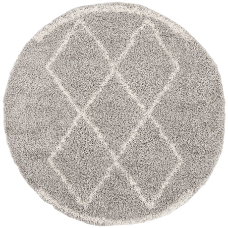 Safavieh Pro Lux Shag 400 6'-7" x 6'-7" Rug in Grey / Cream