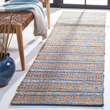 Safavieh Natural Fiber 2'-3" x 8'-0" Rug in Blue / Natural