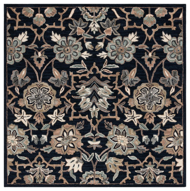 Safavieh Metro 6'-0" x 6'-0" Rug in Black / Beige
