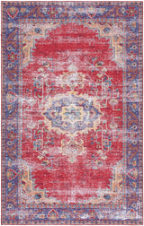 Safavieh Tucson 4'-0" x 6'-0" Rug in Red / Navy