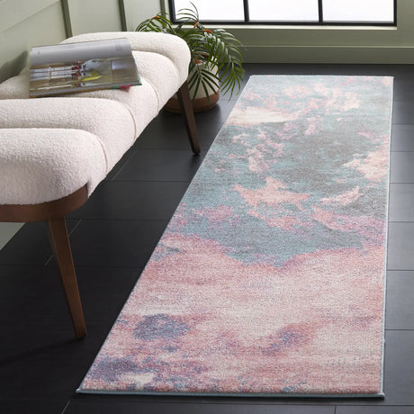 Safavieh Glacier 2'-3" x 10'-0" Rug in Pink / Blue