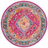 Safavieh Phoenix 100 6'-7" x 6'-7" Rug in Fuchsia / Blue
