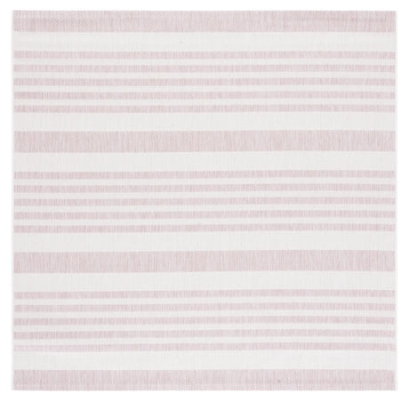Safavieh Courtyard 6'-7" x 6'-7" Rug in Ivory / Soft Pink