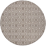 Safavieh Dhurries 7'-0" x 7'-0" Rug in Brown / Ivory