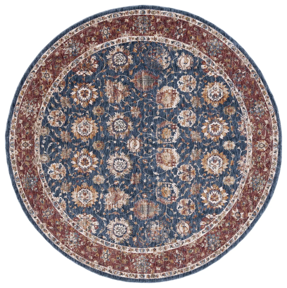 Safavieh Heirloom 700 6'-7" x 6'-7" Rug in Navy / Rust