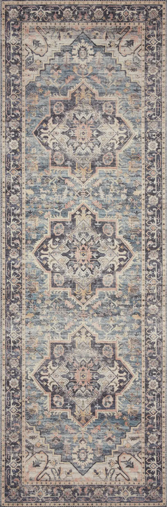 Loloi Hathaway Hth-01 Navy/Multi Rugs - runner flat