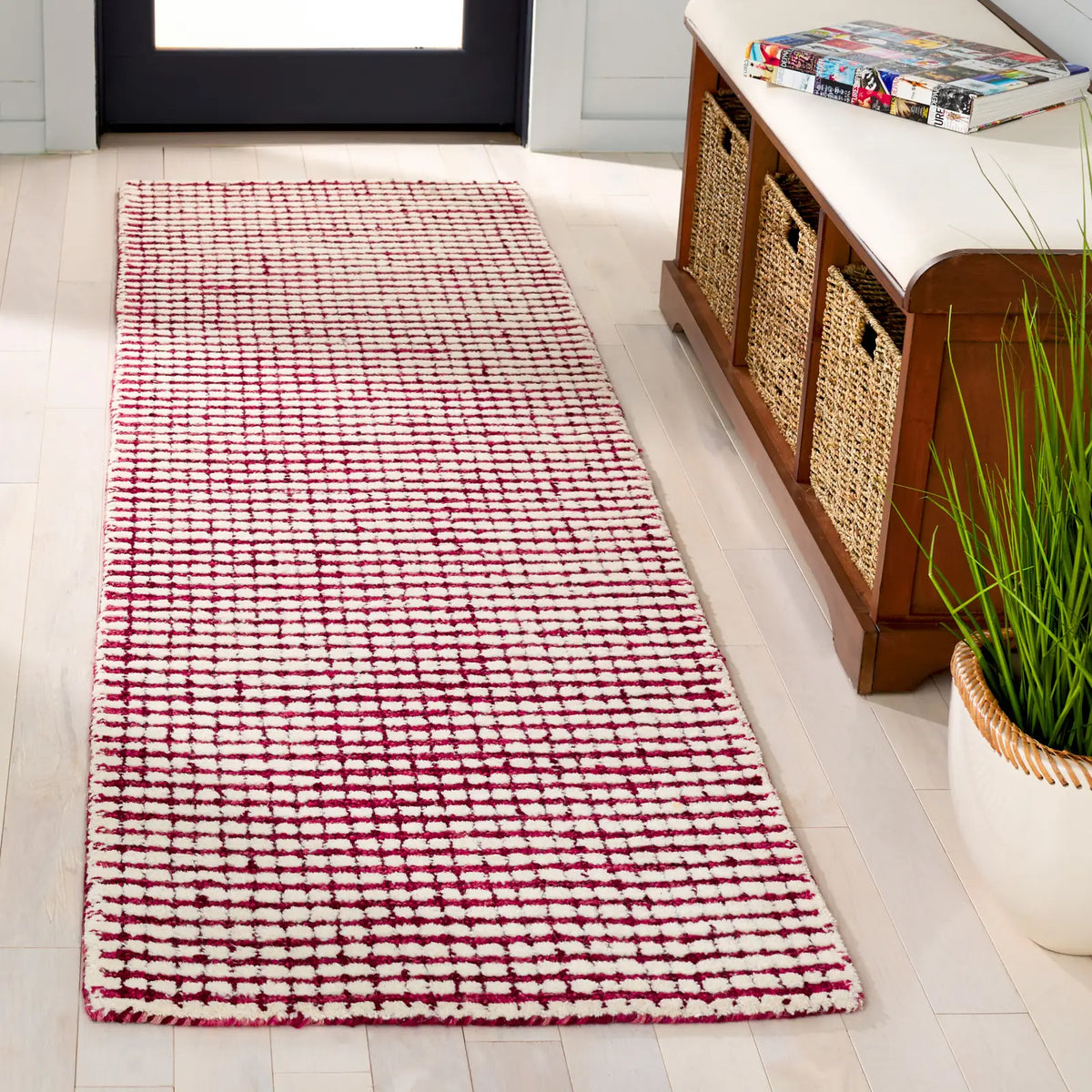 Safavieh Abstract 2'-3" x 8'-0" Rug in Red / Ivory