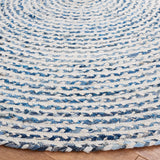Safavieh Braided 6'-0" x 6'-0" Rug in Blue / Ivory