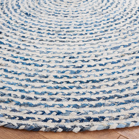 Safavieh Braided 6'-0" x 6'-0" Rug in Blue / Ivory