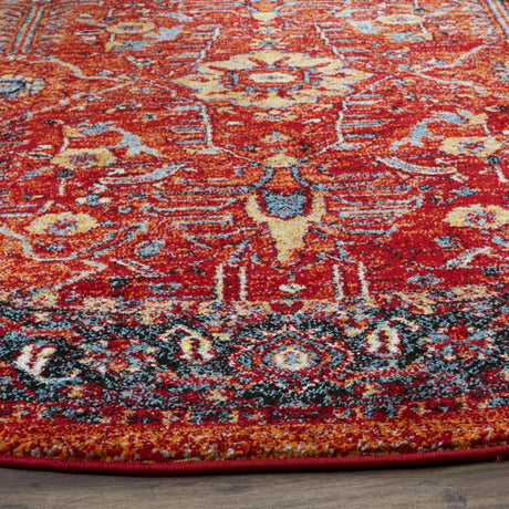 Safavieh Vintage Hamadan 6'-7" x 6'-7" Rug in Orange / Navy