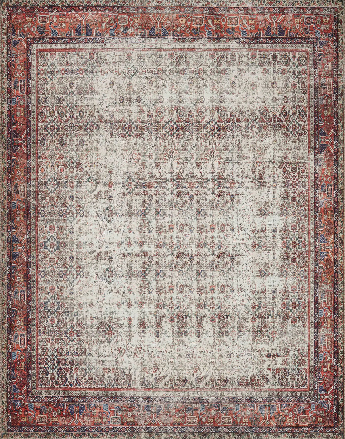 Loloi Layla Lay-12 Ivory/Brick Rugs - main flat