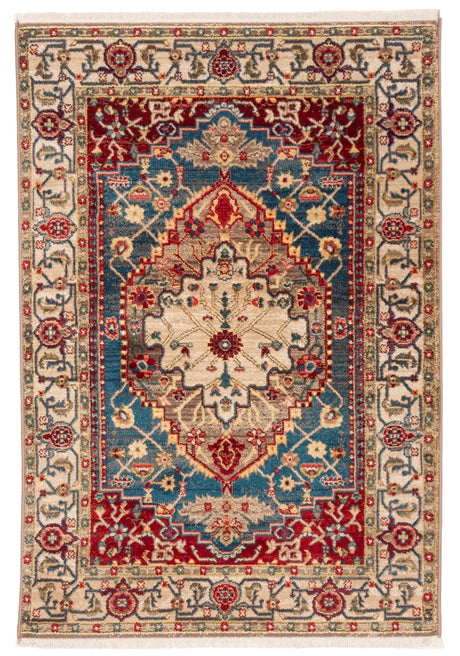 Safavieh Kashan 3'-3" x 4'-10" Rug in Ivory / Blue