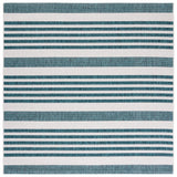 Safavieh Courtyard 6'-7" x 6'-7" Rug in Ivory / Teal