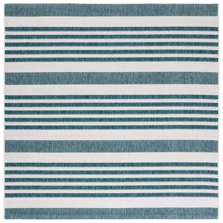 Safavieh Courtyard 6'-7" x 6'-7" Rug in Ivory / Teal