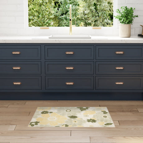 Nourison Aloha ALH42 Machine Made Ivory, Green Rug