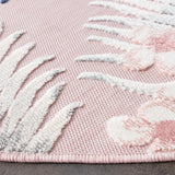 Safavieh Cabana 6'-5" x 6'-5" Rug in Pink / Grey
