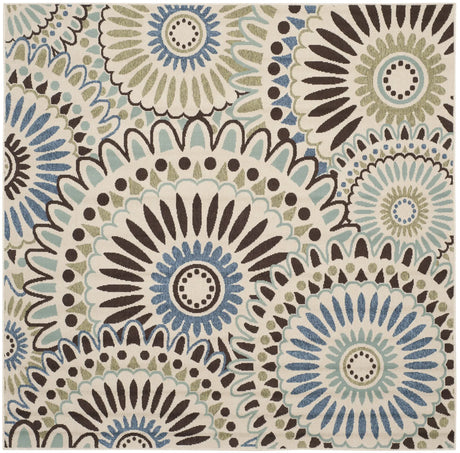 Safavieh Veranda 6'-7" x 6'-7" Rug in Cream / Blue