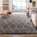 Safavieh Moroccan Fringe Shag 8'-0" x 10'-0" Rug in Grey / Ivory