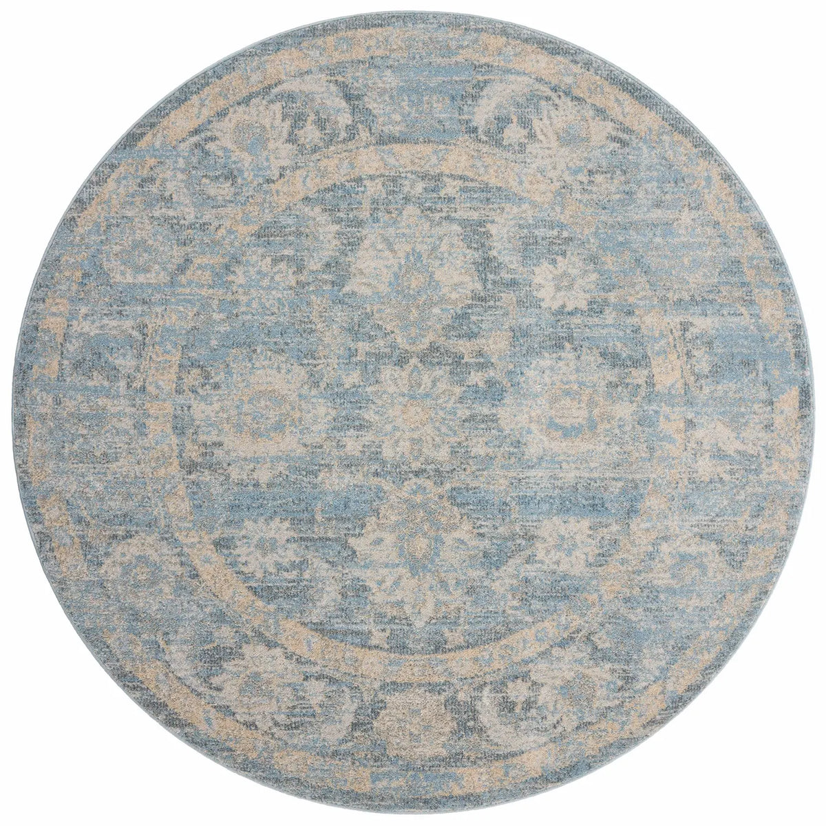 Loloi Odette Odt-03 Sky/Beige Rug - round flat