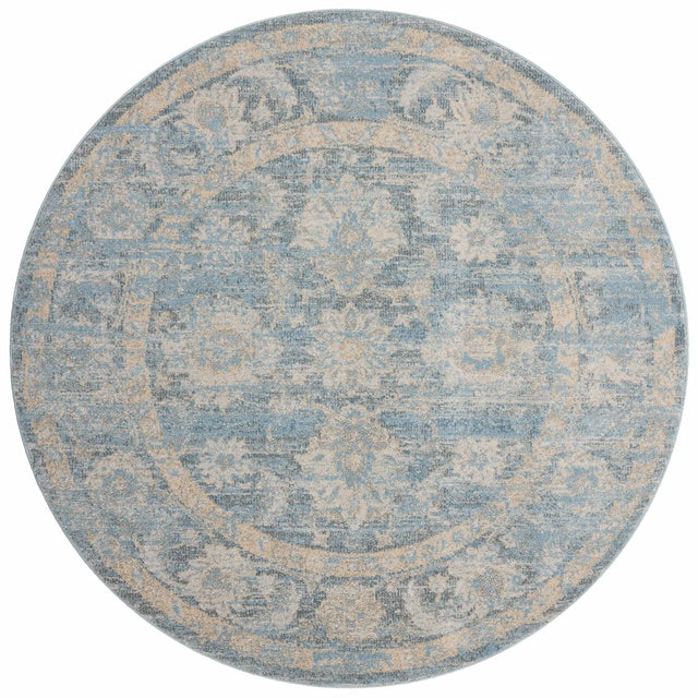 Loloi Odette Odt-03 Sky/Beige Rug - round flat