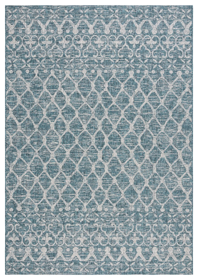 Safavieh Courtyard 6'-7" x 9'-6" Rug in Teal / Grey