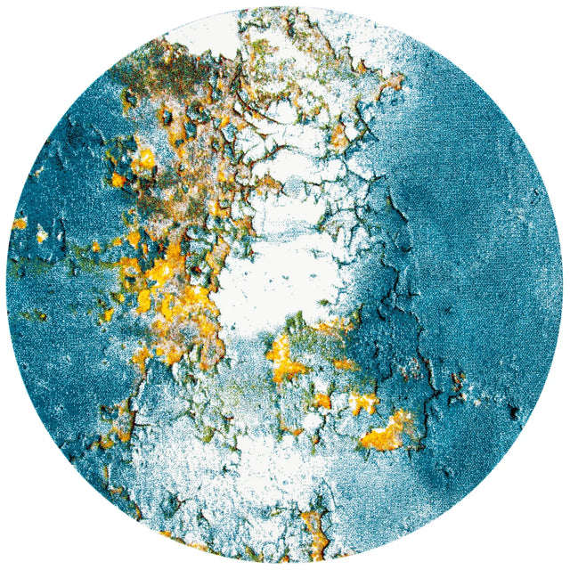 Safavieh Glacier 5'-3" x 5'-3" Rug in Blue / Gold