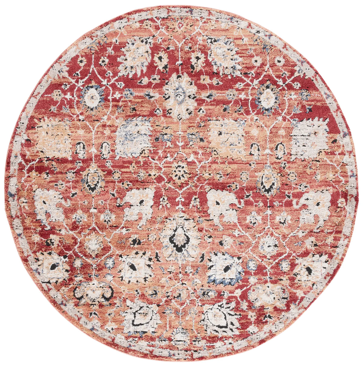Safavieh Luna 6'-7" x 6'-7" Rug in Red / Rust