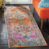 Safavieh Crystal 2'-2" x 11'-0" Rug in Orange / Light Blue