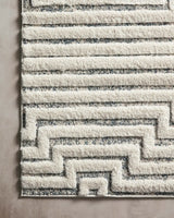 Loloi Hagen Hag-03 White/Sky Rugs - corner on wood