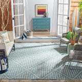 Safavieh Courtyard 6'-7" x 9'-6" Rug in Aqua / Grey