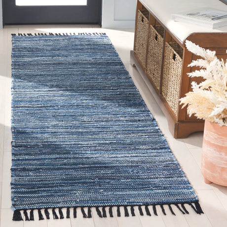 Safavieh Rag Rug 2'-3" x 8'-0" Rug in Blue / Black