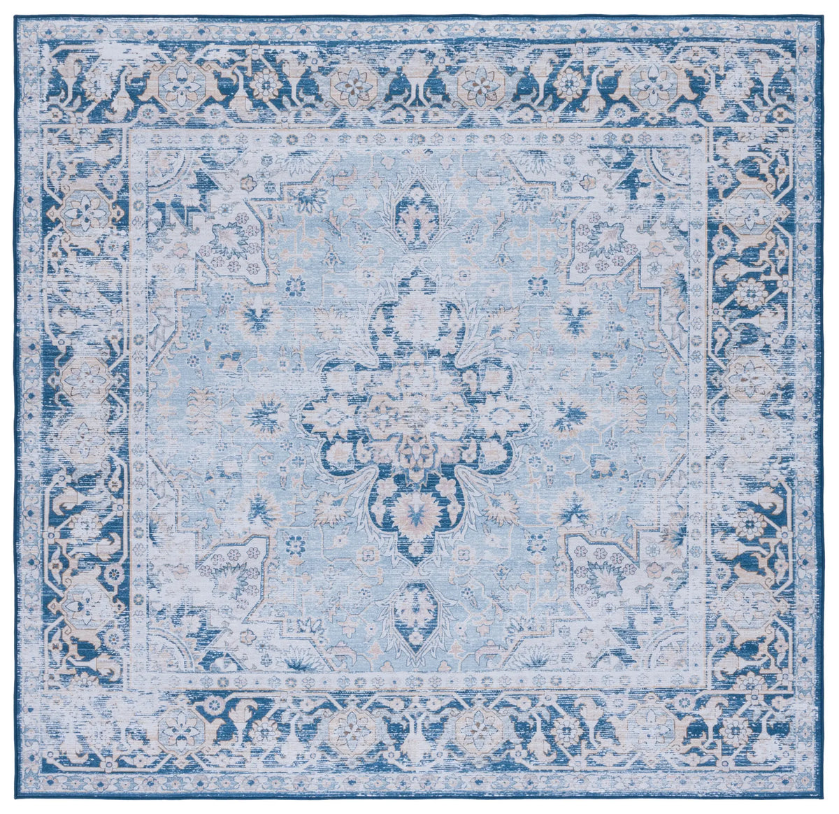 Safavieh Tucson 6'-0" x 6'-0" Rug in Light Blue / Navy