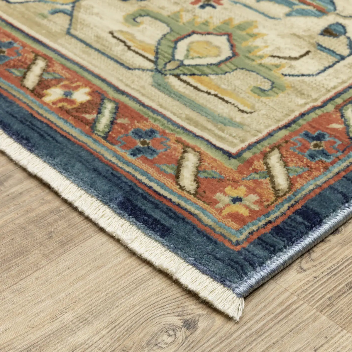 Oriental Weavers Sphinx Francesca Fr09F Blue/ Multi Rug - corner detail