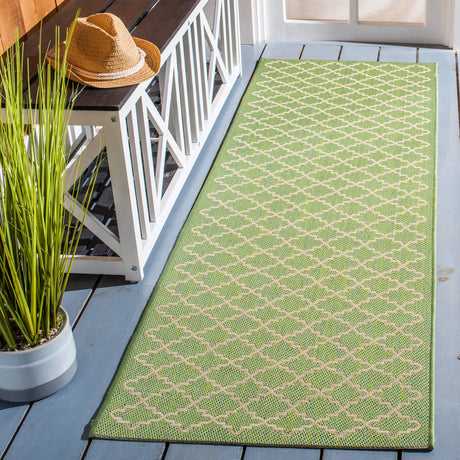 Safavieh Courtyard 2'-3" x 10'-0" Rug in Green / Beige