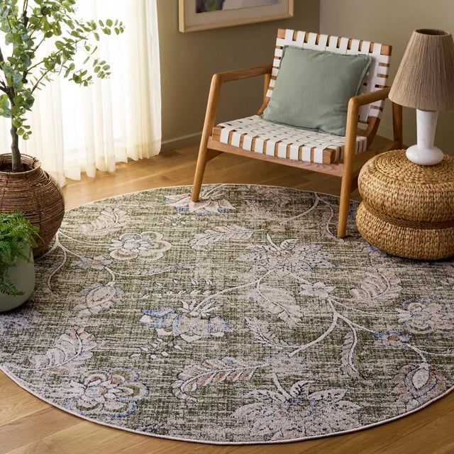 Safavieh Grove 6'-7" x 6'-7" Rug in Green / Ivory
