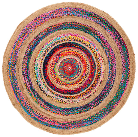 Safavieh Natural Fiber 5'-0" x 5'-0" Rug in Pink / Natural