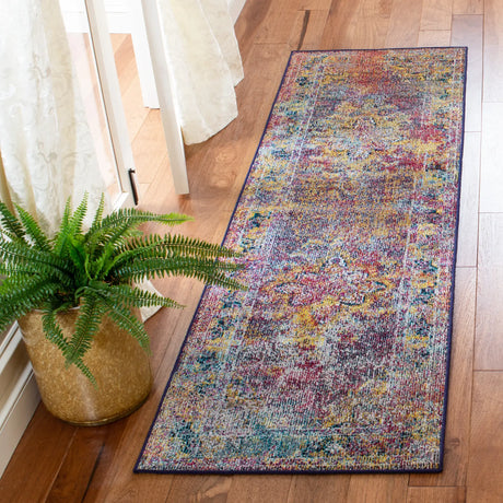 Safavieh Crystal 2'-2" x 7'-0" Rug in Navy / Light Blue