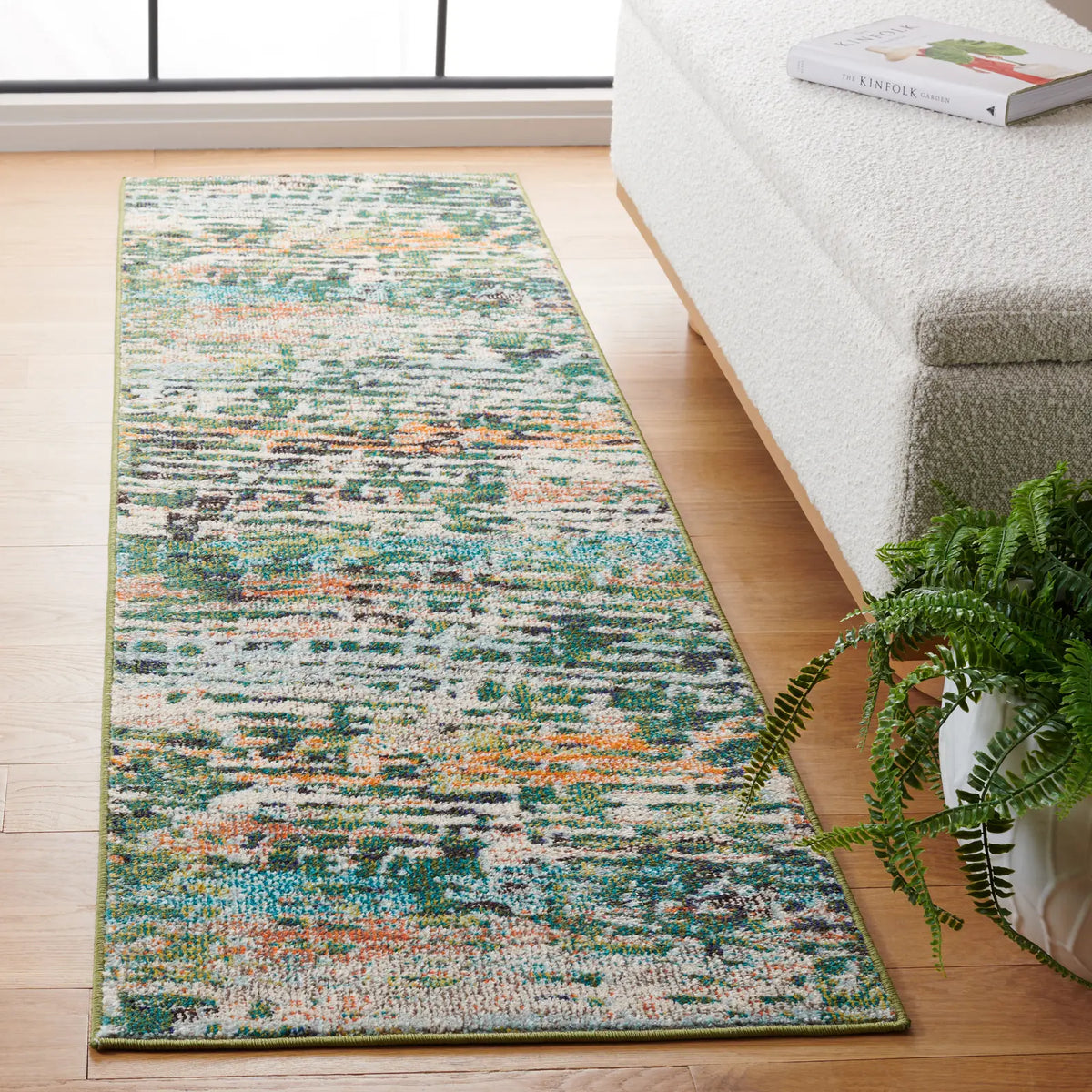 Safavieh Madison 2'-2" x 8'-0" Rug in Green / Rust