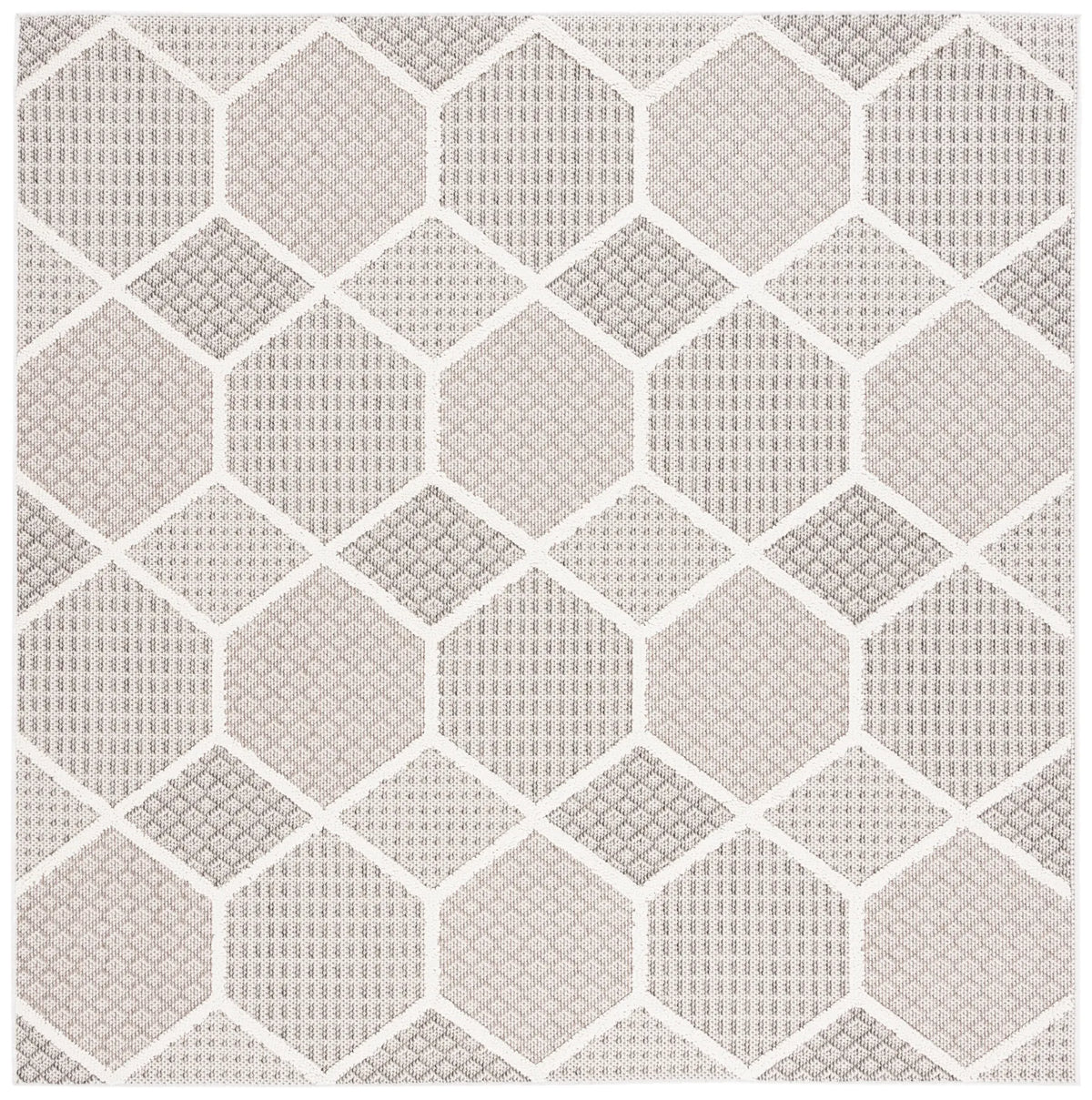 Safavieh Global 6'-7" x 6'-7" Rug in Grey / Ivory